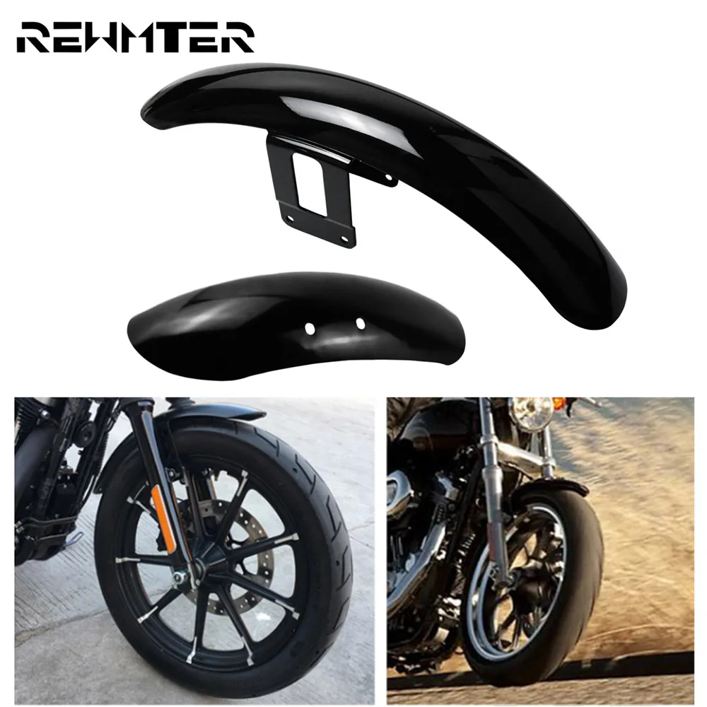 Motorcycle Gloss Black Front Fender Mudguard Protector Cover For Harley Sportster 48 XL1200X Forty Eight 2010-2017 XL883 04-2016