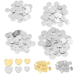 10-20pcs 6-35mm Stainless Steel Charms Round Dog Tag Pendant Stamping Blanks Pendants For Necklaces DIY Jewelry Making Wholesale