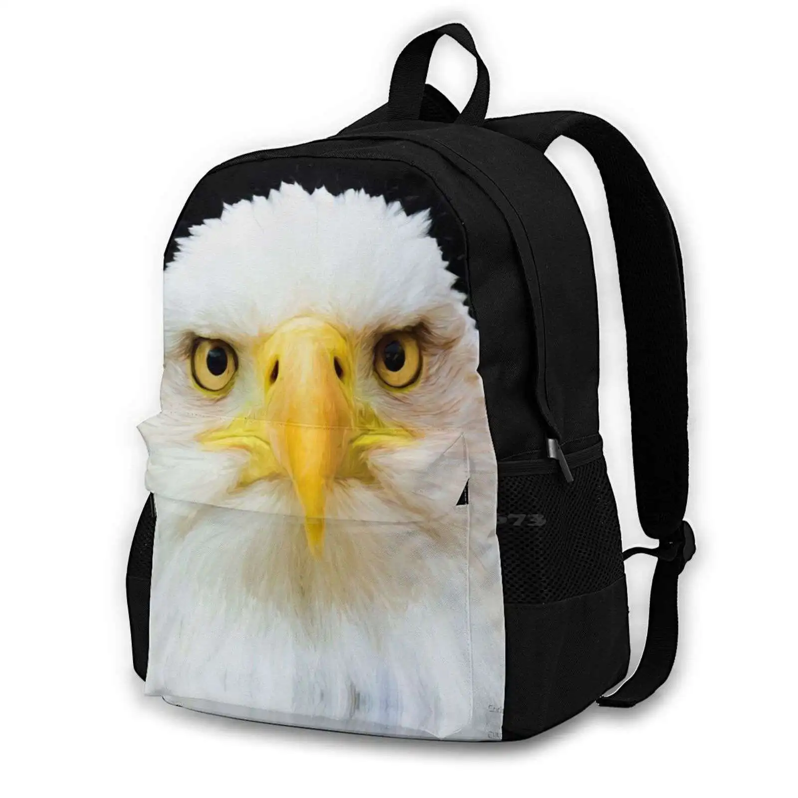 Painted Eagle Bag Backpack For Men Women Girls Teenage Black Eagle Bald Eagle Raptor Bird Animal Feather Eyes Edit