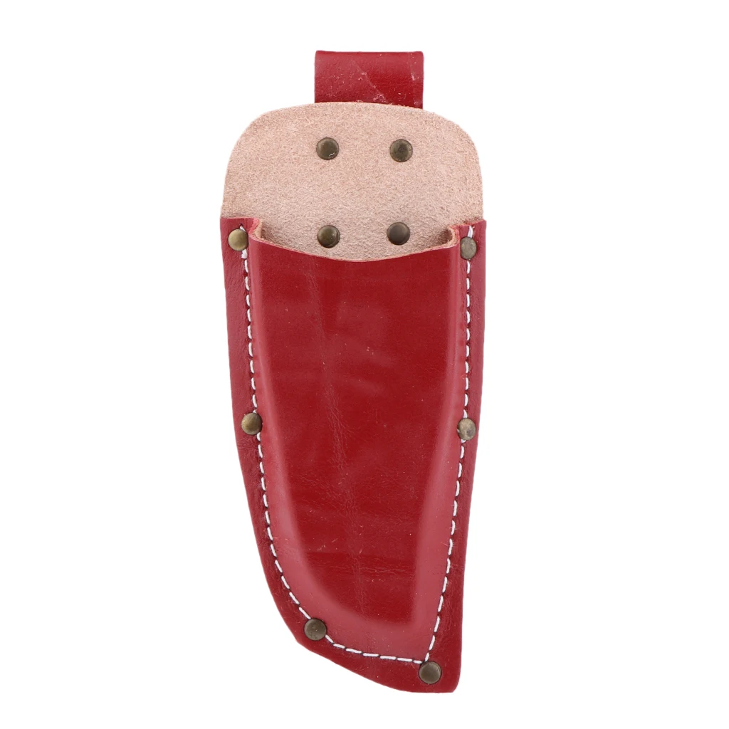 Professional garden pruning shear pouch Gardening Pruner Shears Sheath, Premium PU Leather Protective Case Cover Red