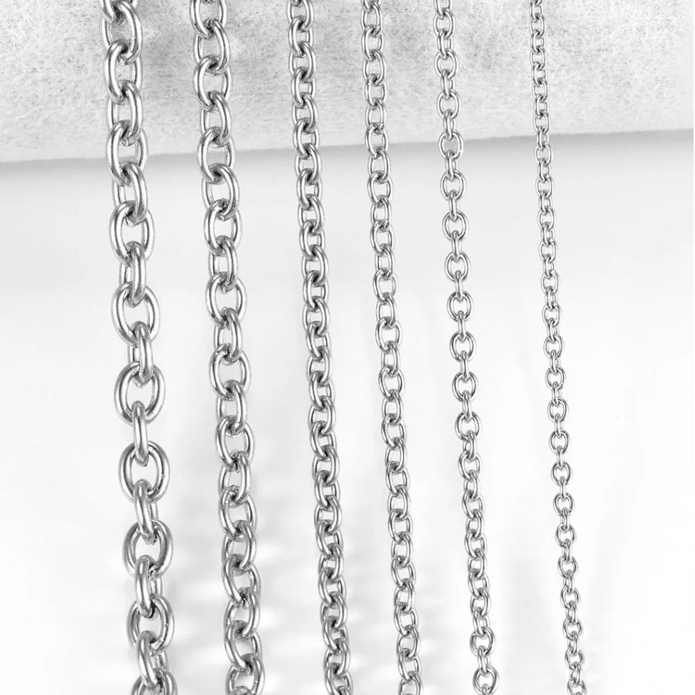 1,5/2/2,5/3/4/4,5mm Edelstahl Kreuz O Kette Edelstahl Stele Rolo Halskette für Frauen Männer DIY Schmuck Dünne Armband Halskette – Detail 5