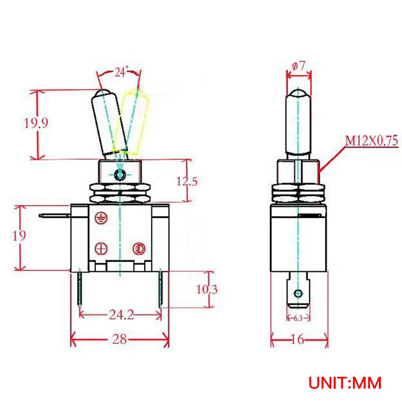 1pcs 12V Auto Car Boat Truck Illuminated Led Toggle Switch With Safety Aircraft Flip Up Cover Guard Red Blue Green Yellow White