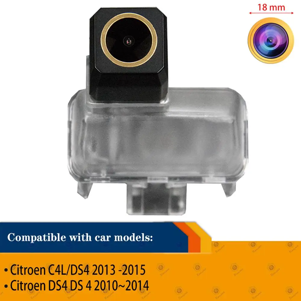 Golden Rear View Invertendo Backup Camera, HD, Visão Noturna, Impermeável, Citroen C4L, DS4, DS 4, 2010-2015, 1280x720p