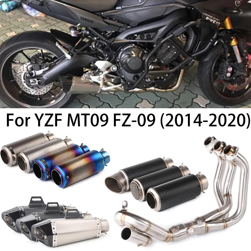 

Upgrade For YAMAHA FZ09 MT09 FZ-09 MT-09 2014-2020 Not For Tracer Motorcycle Full Exhaust System Front Pipe Motocross Muffler