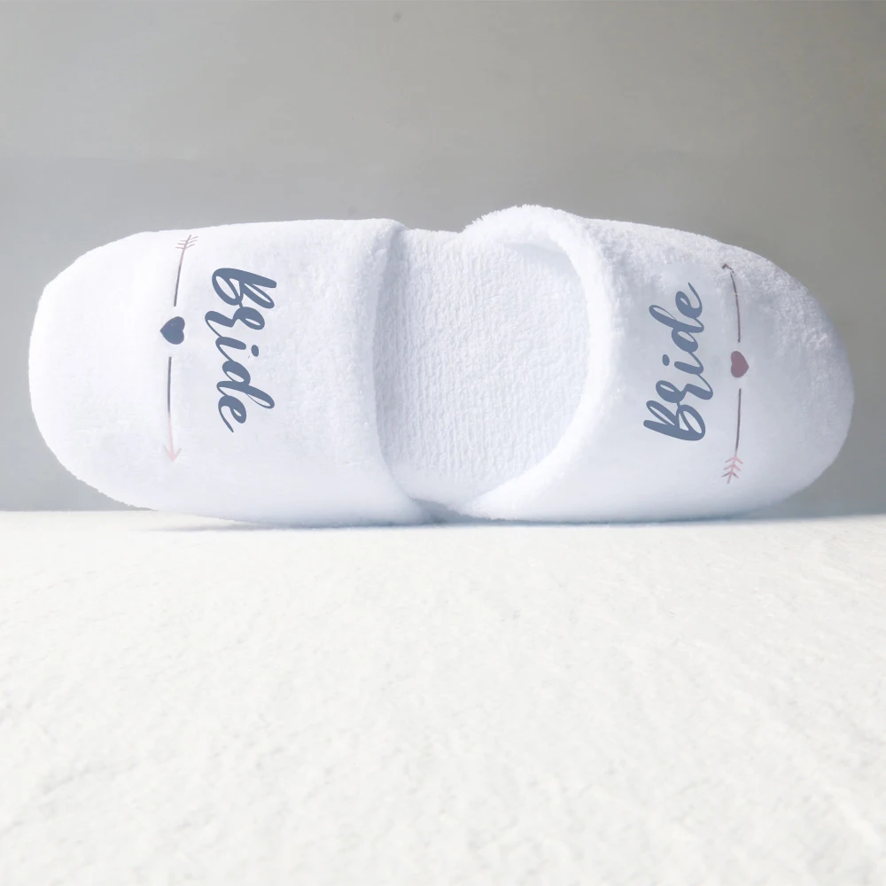 Customizable Slippers White Coral Bridesmaid Bride Party Accessories Gift Wedding Slippers For Guests Birthday Party Decoration