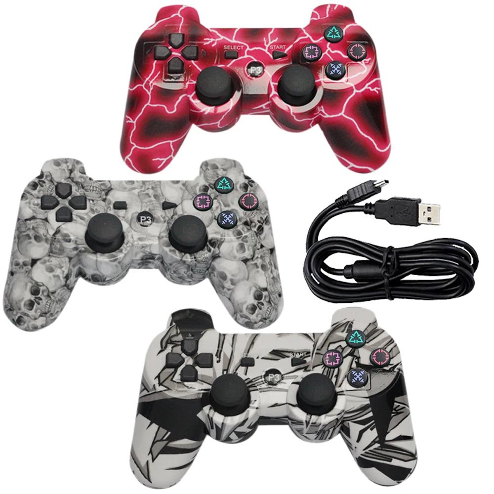 Bevigac Wireless Controller Joystick Dual-vibration Gaming Bluetooth-compatible Gamepad with USB Cable for Sony Playstation PS3 images - 6