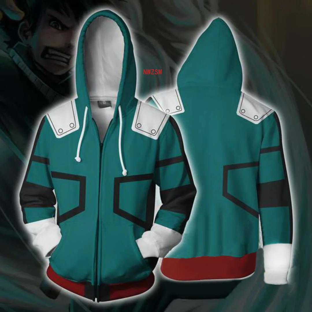 Boku dos homens No My Hero Academia Impressão 3D Hip Hop Hoodie, Fatos de treino engraçados casuais, Cosplay japonês Traje