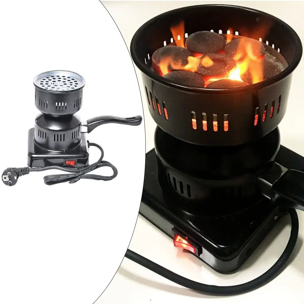 Elektryczny rozpalarka do węgla drzewnego kuchenka, wielofunkcyjny podgrzewacz Shisha, szybkie ogrzewanie palnik węglowy 220V 600W kabel z wtyczką
