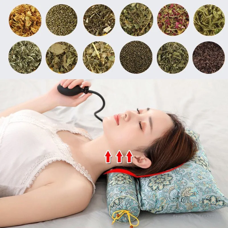 

Aerate Cervical Pillow, Repair Spine, Dedicated Neck Protection, 12 Chinese Herbal Wormwood Buckwheat Cylindrical Help Sleep 1Pc