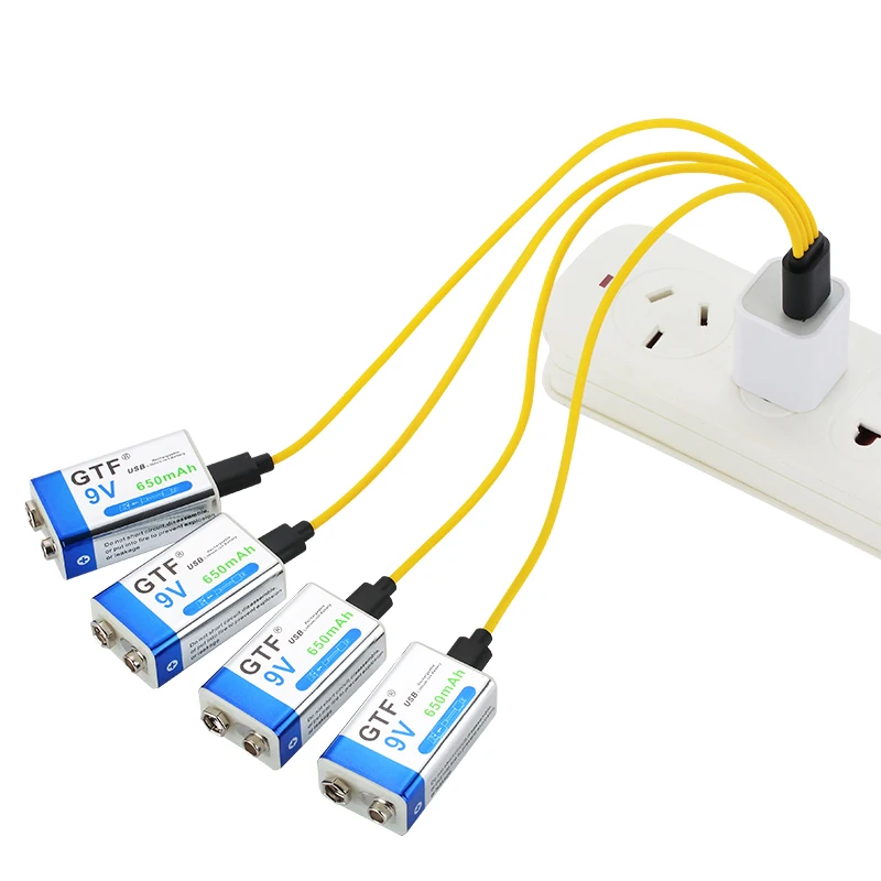 Литий-ионный аккумулятор 6F22, 9 В, 650 мА ч, Micro USB, 9 В, литиевый, для мультиметра, микрофона, игрушек, пультов дистанционного управления, KTV