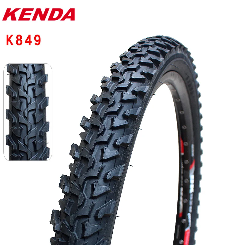 Kenda pneu de mountain bike k849, fio de aço 24 26 polegadas 24*1.95 26*1.95 2.1, pneu preto linha vermelha reforçada