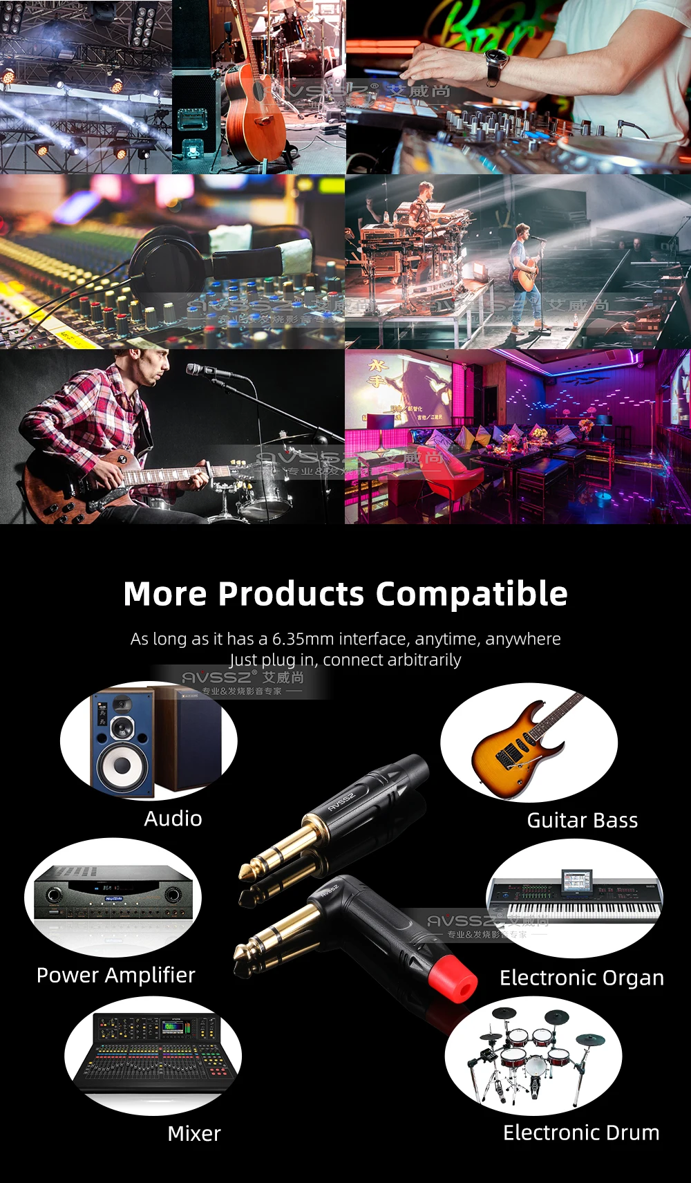 6,35/6,5 TS Mono TRS Stereo 2/3 Kern Schweißen Stecker Gitarre Kabel Musical Instrument Audio Mikrofon Kabel Gerade kopf Ellenbogen Stecker – Detail 13