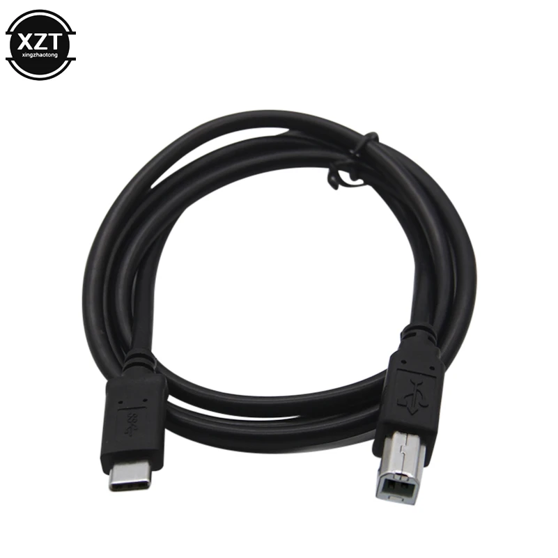 USB 3.1 Type C Male Connector to USB 2.0 B Type Male Data Cable Adapter for Cell Phone Printer Hard Disk File Transfer Fast