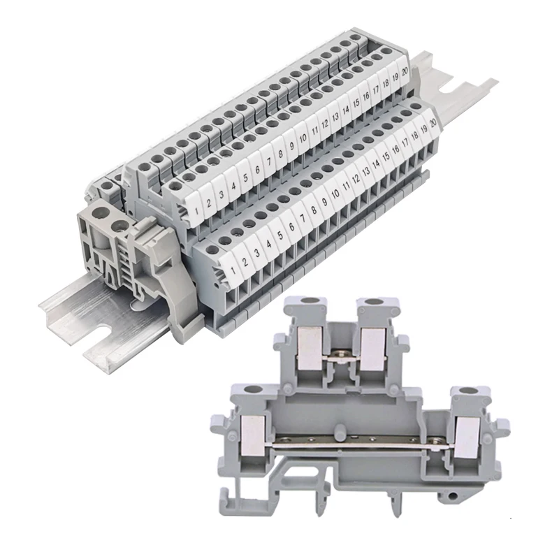 MBKKB2.5 MBKKB-2.5 Double Layer Screw Clamp DIN Rail Terminal Blocks Kit Set 500V 24A