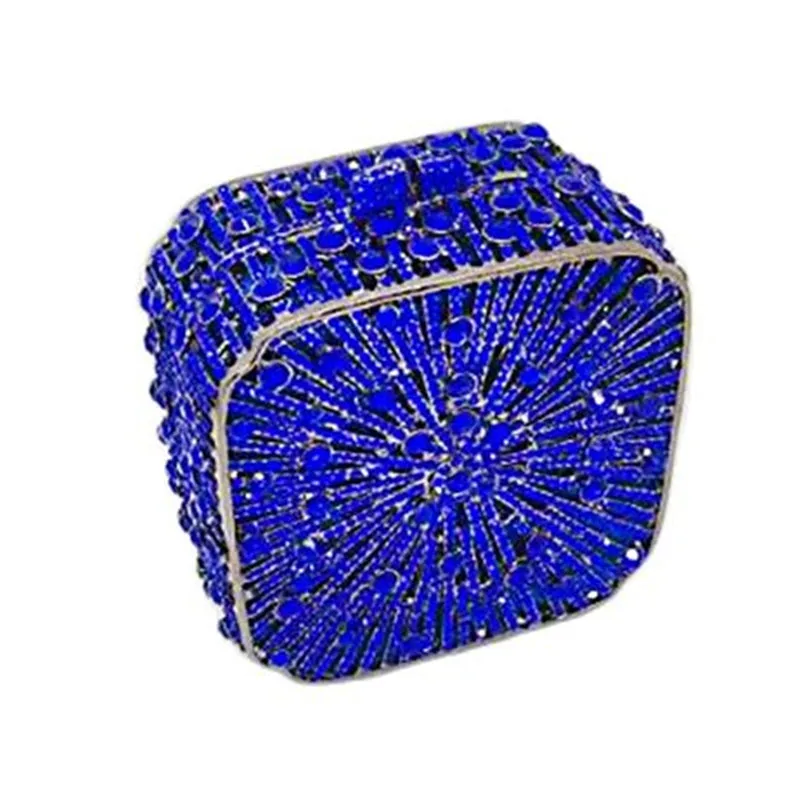 DGPEAFOWL Ladies Party Box Clutch Dazzling Crystal Evening Bag Wedding Bridal Minaudiere HandbagsFrame Chain Women Bag