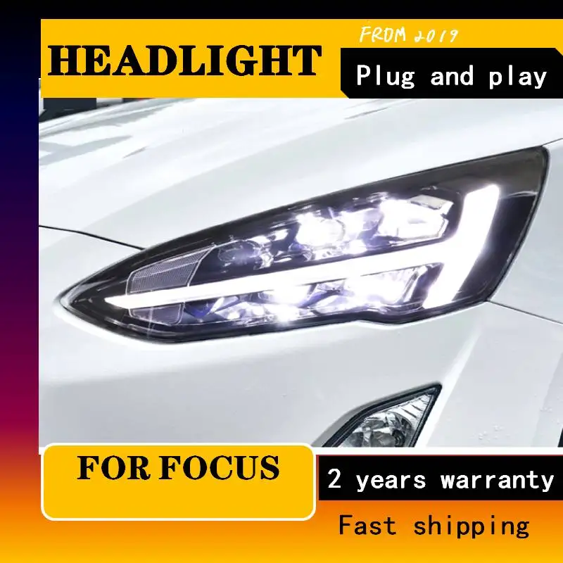 Car Styling For Ford Focus Headlights 2019 New Focus 5 LED Headlight Dynamic Signal Led Drl Hid Bi Xenon Auto Accessories