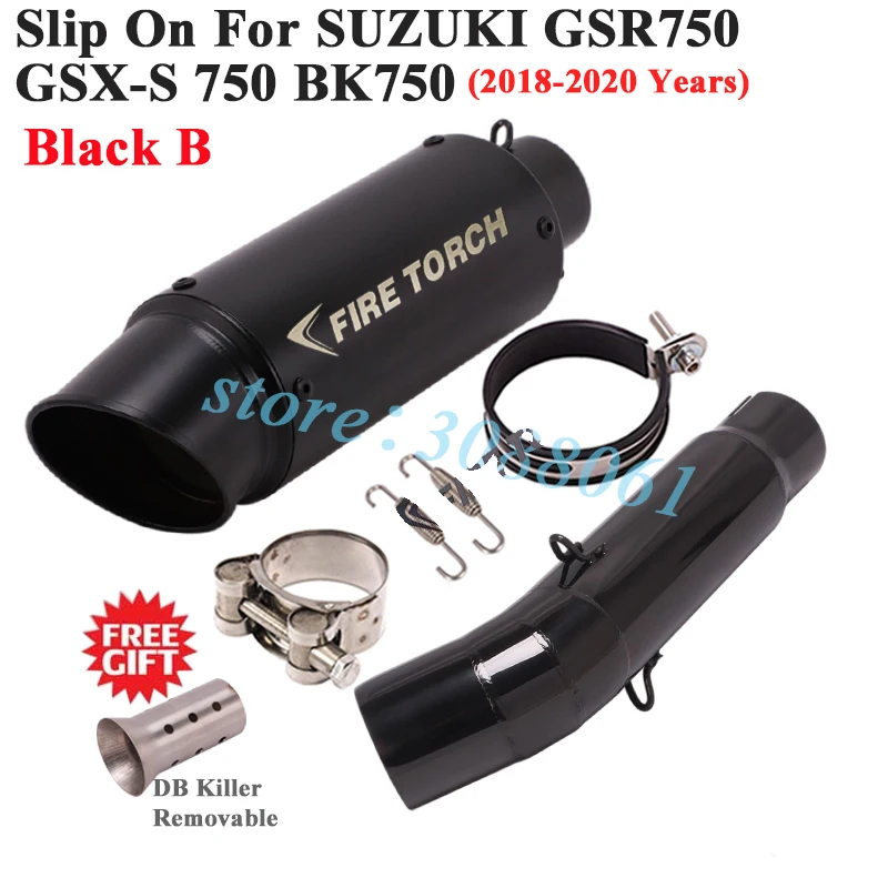 Slip On For SUZUKI GSX-S750 GSX S750 GSX-S 750 BK750 GSR750 Motorcycle Exhaust Silencer Modify Mid Link Pipe Muffler DB Killer