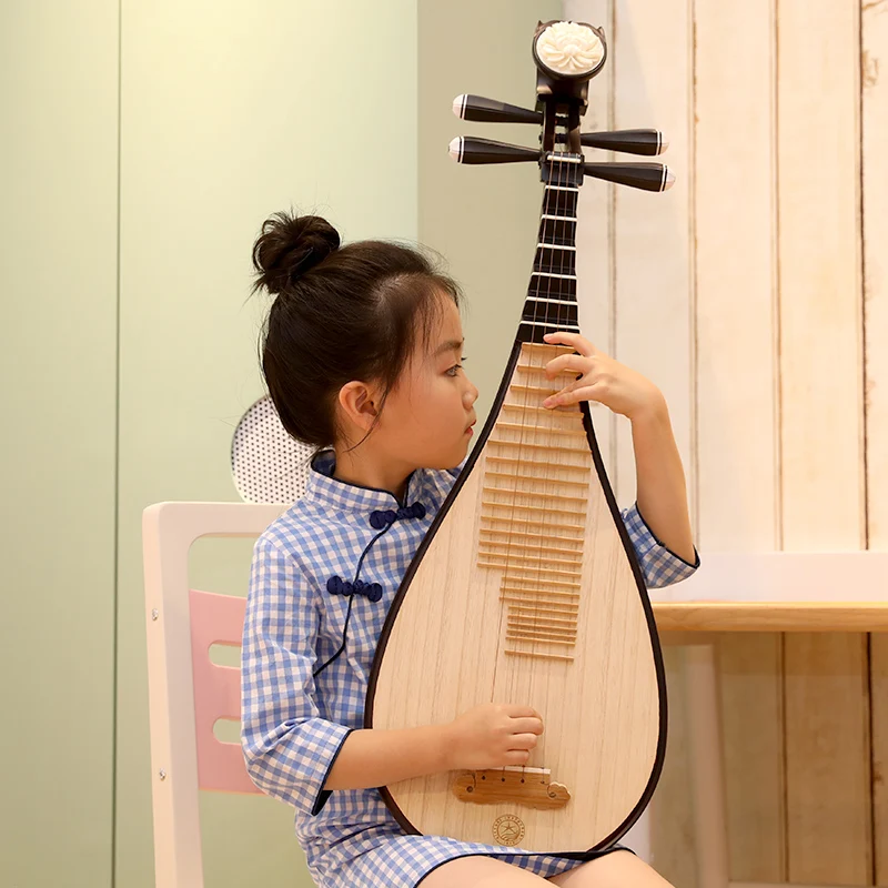 Color Wood Children\'s Pipa String Instrument For Beginners Sycamore Wood Panel Chinese Musical Instrument Pipa 2 Patterns