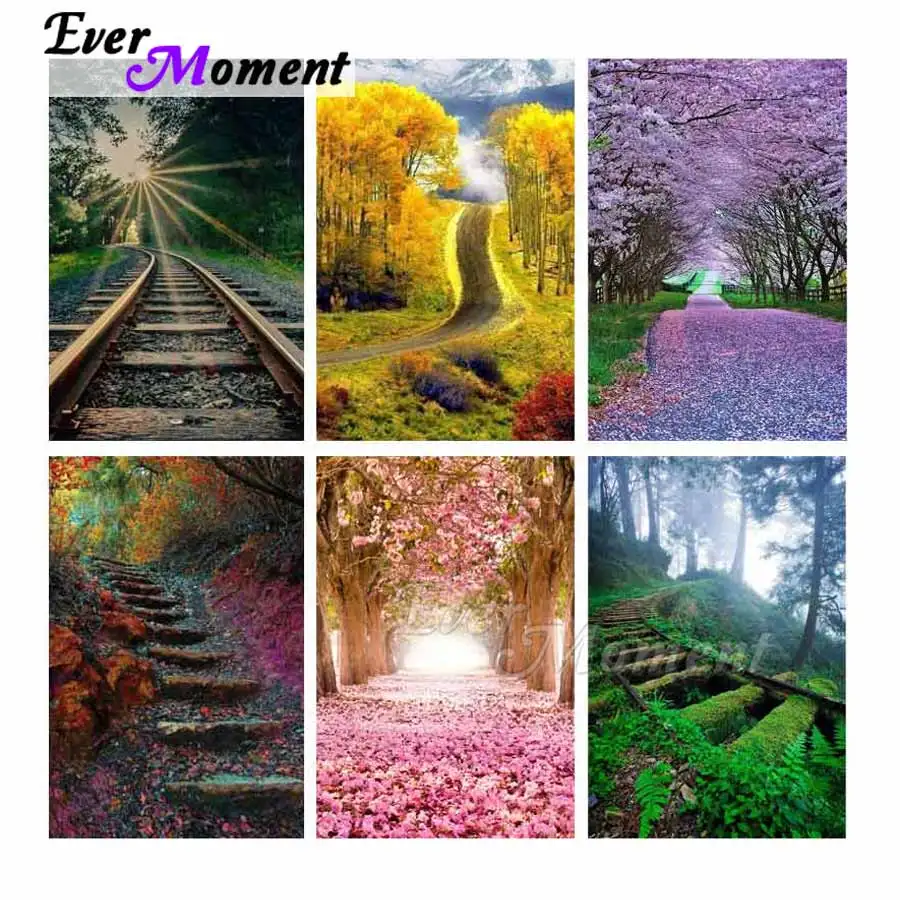 

Ever Moment Diamond Painting Art Forest Fall Autumn Scenery Full Square Resin Diamond Embroidery Mosaic Cross Stitch ASF2082