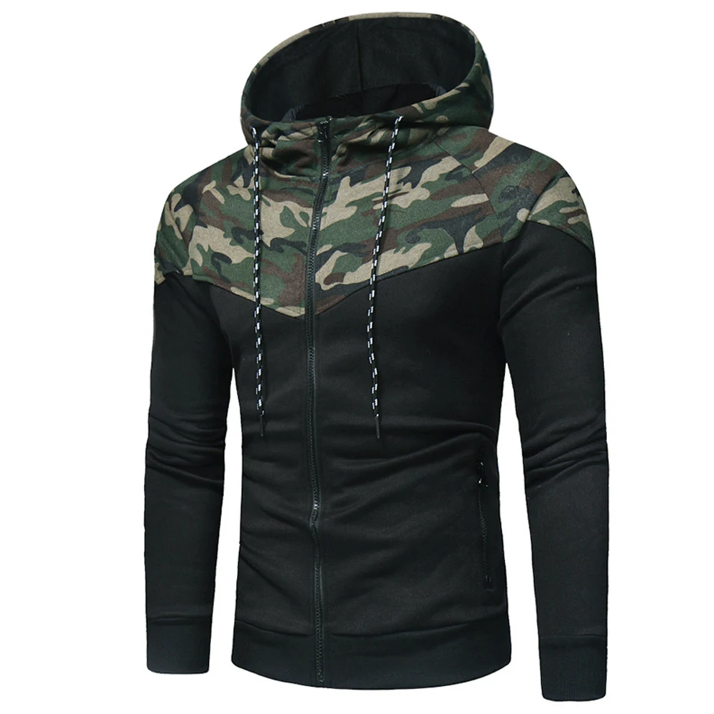 Sets Trainingsanzug Männer Herbst Winter Mit Kapuze Sweatshirt Chic Männer Camouflage Print Sport Zipper Mit Kapuze Mantel Hosen Anzug