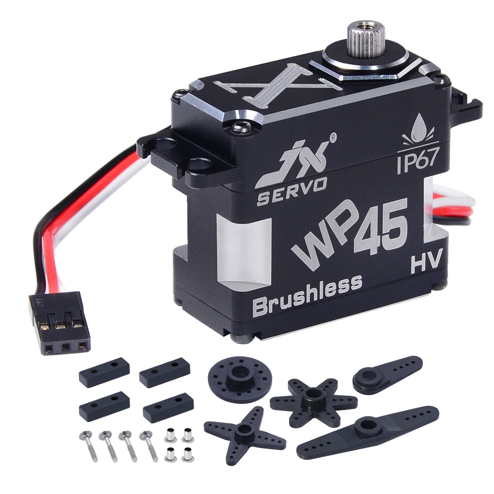 

JX Servo WP45 45KG Full Metal IP67 Waterproof Brushless High Quality Servo For RC Hobby UAV Robotics And Industrial Applications