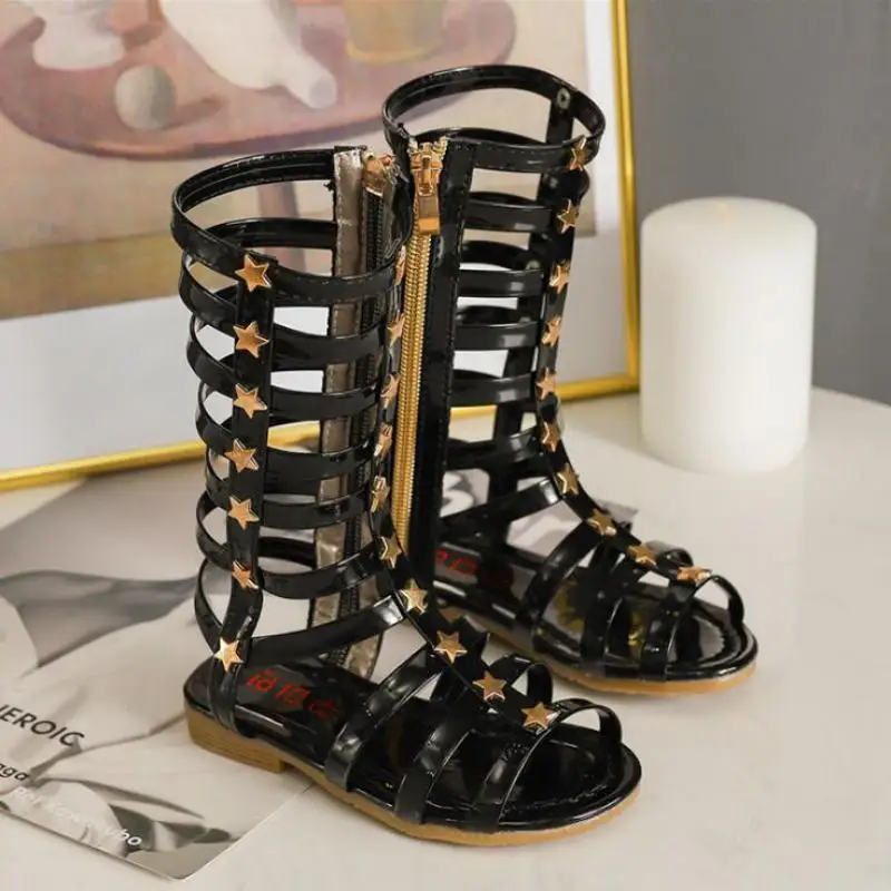 New Summer Child Sandals Roman Boots High-top Girls Sandals Kids Gladiator Sandals Hot Sale Toddler Girls Shoes A797