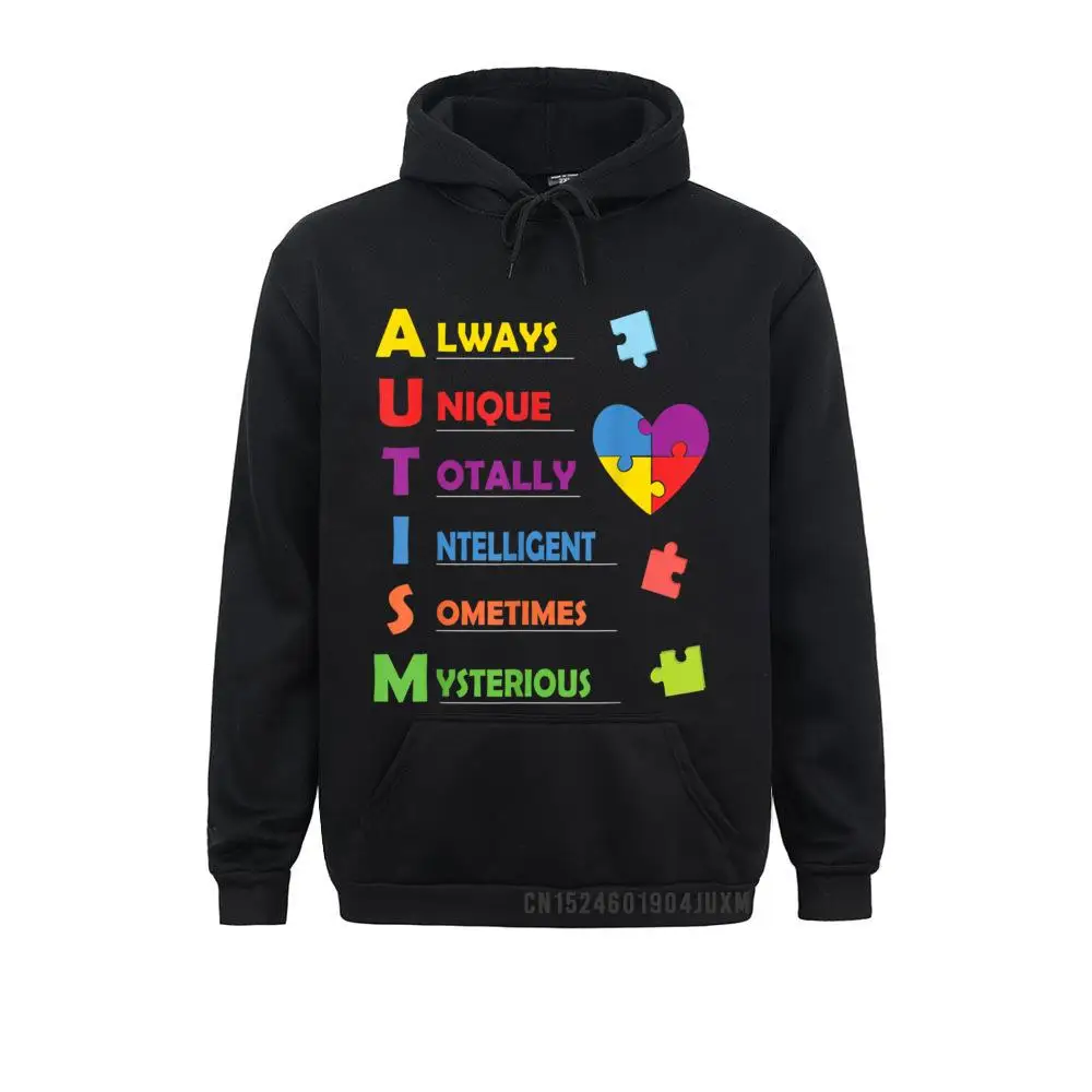 

Autism Awareness Autism Acronym And Puzzle Piece Hooded Tops Youth Men Sweatshirts Printed On Hoodies Retro Hoods Long Sleeve