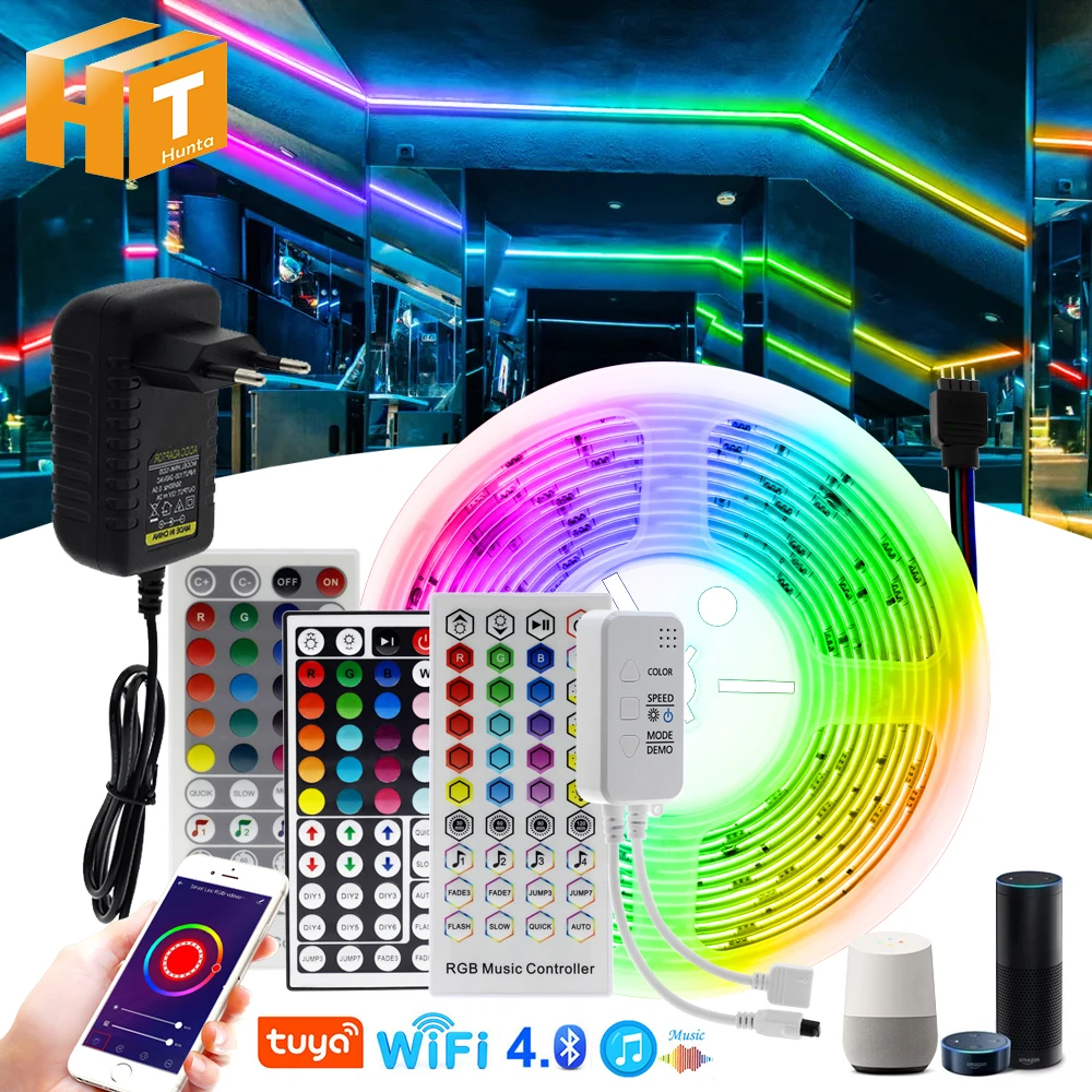 Taśma LED Light RGB 2835 / 5050 5M 10M 15M kolor RGB wymienna elastyczna taśma oświetlająca LED + pilot + zasilacz 12V