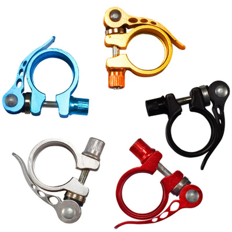 Bicycle Seatpost Clamp Bike Seat Post Tube Clip 31.8mm-34.9mm Quick Release MTB Saddle Bracket Clamp