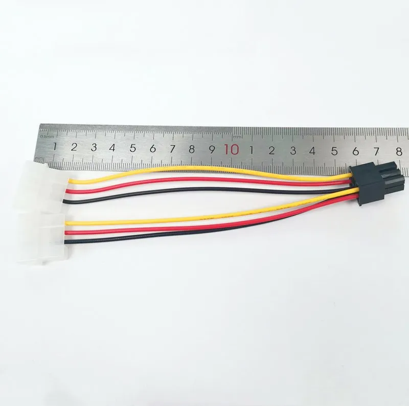 IDE D typ Männlichen große 4P 2x4p zu PCIE GPU Männlichen 6Pin netzteil kabel bergbau 18AWG 17cm grafikkarte expansion