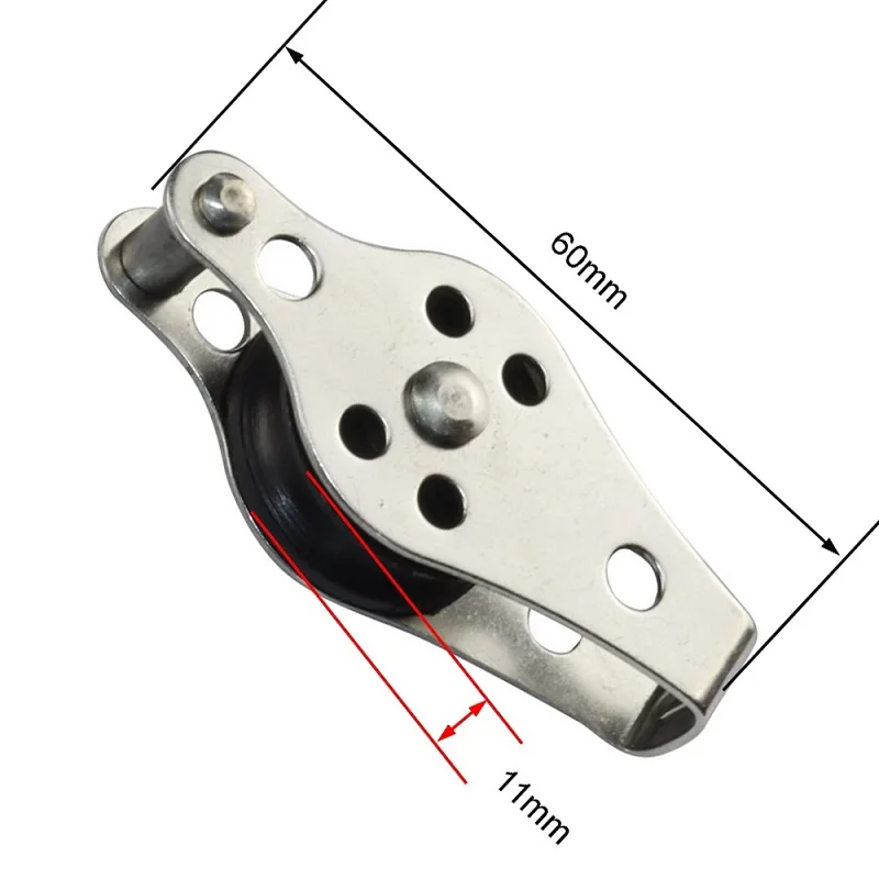 ステンレス鋼のプーリー,316,ナイロンシェル,シングル,2mm〜8mmのロープ,25mm, 1個