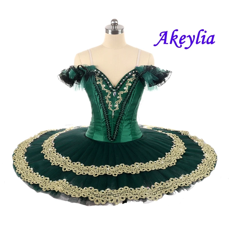 No elasticity Professional tutu green for ballet dance Wear sleeping beauty pancake Classical Nutcracker Ballet Tutu Costumes