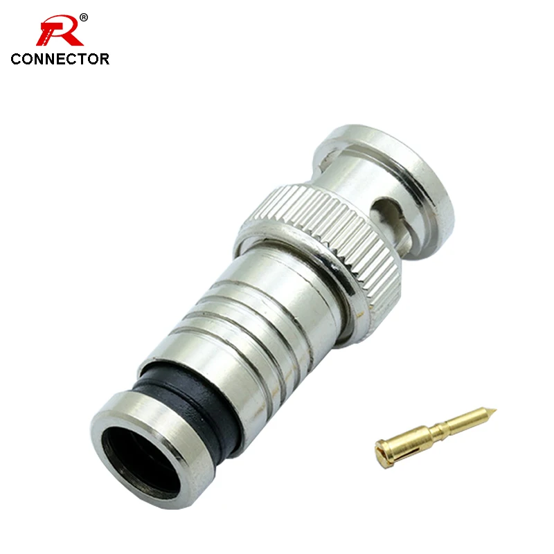 50pcs BNC Compression Connector, BNC Male Plug