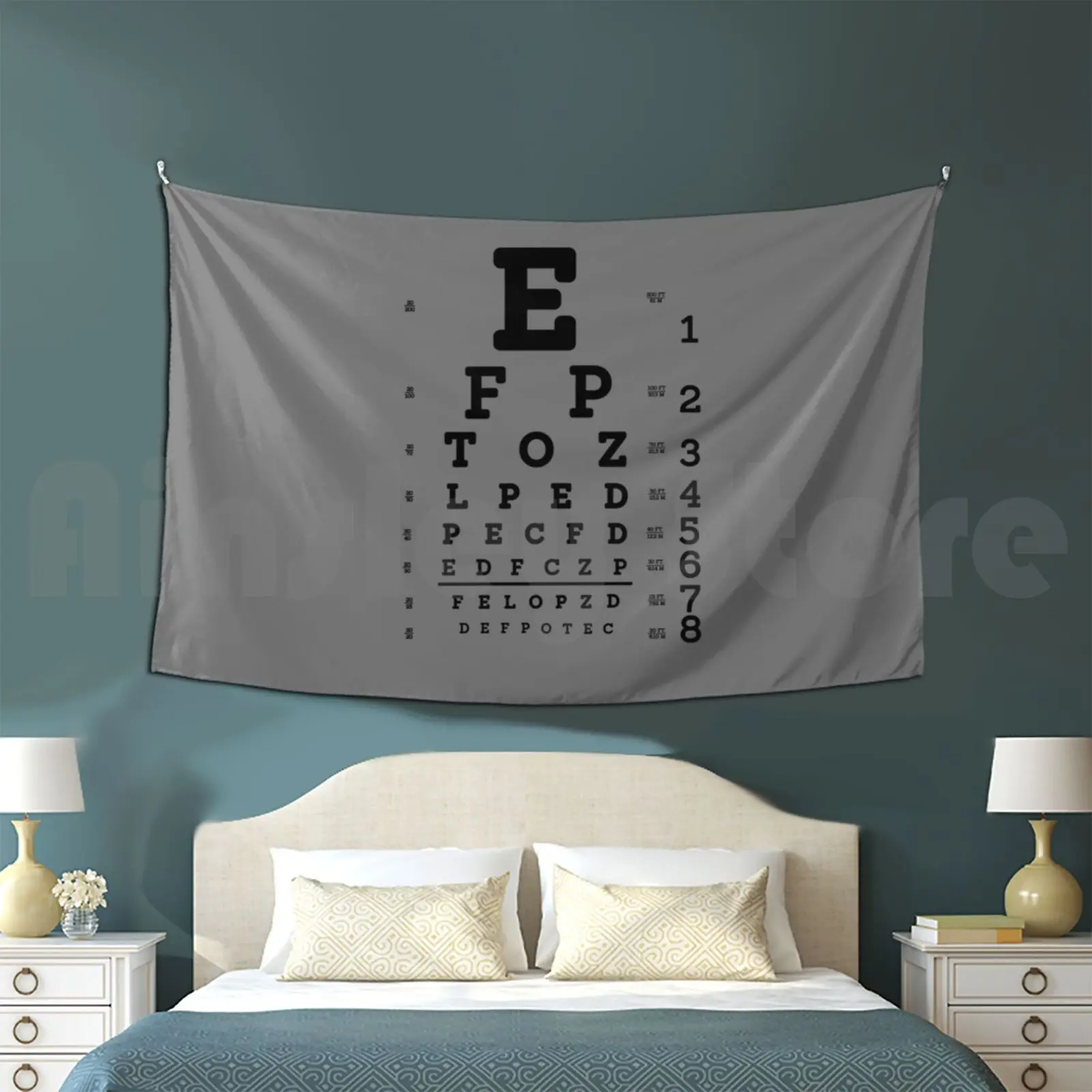 Black Snellen Chart Tapestry Background Wall Hanging Snellen Chart Vision Test Vision Test Optical Test Optical