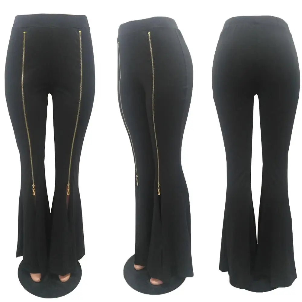 BKLD-Babados Femininos Calça Inferior de Sino, Calças de Cintura Alta, Monocromática, Perna Larga, Roupa de Outono, Moda, Novo, 2022