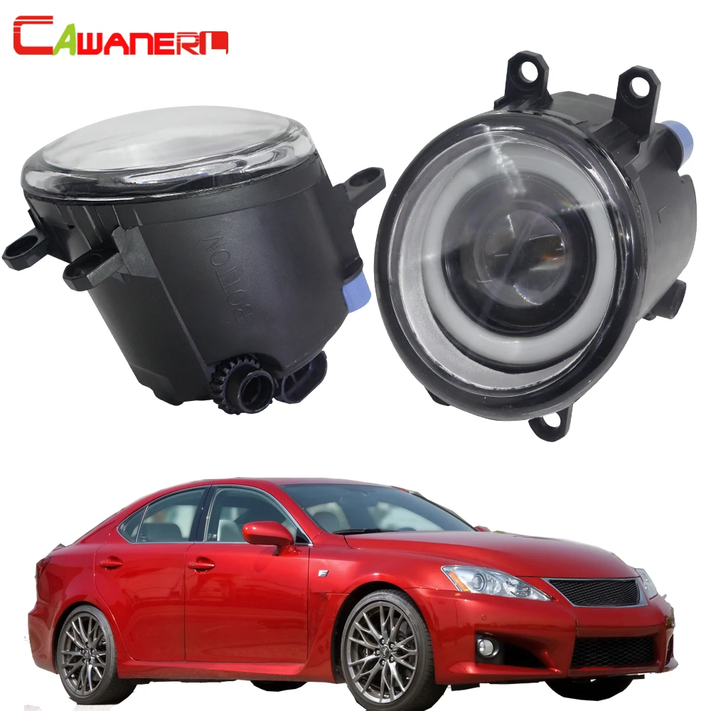 Cawanerl For Lexus IS250 IS350 With F-Sport Package 2008-2013 Car LED Fog Light Angel Eye DRL Daytime Running Lamp White H11 12V