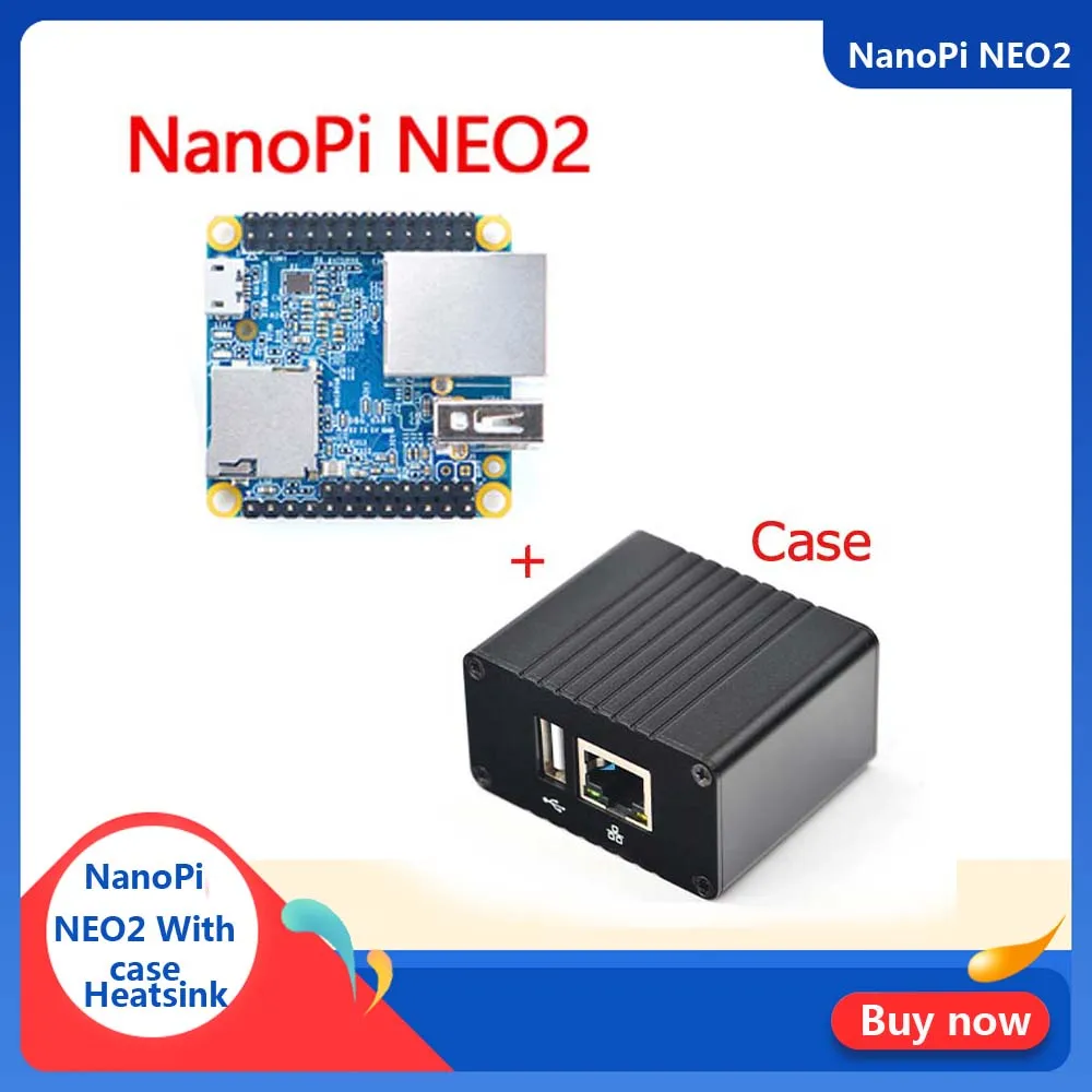 NanoPi NEO2 Allwinner H5,64 бит, высокопроизводительный, четырехъядерный, демо-плата A53, для бега UbuntuCore с металлическим чехлом