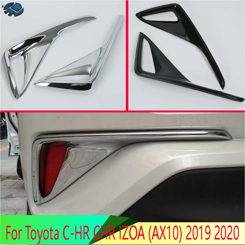 For Toyota C-HR CHR IZOA (AX10) 2019 2020 Car Accessories Rear Reflector Fog Light Lamp Cover Trim Bezel Frame Styling Garnish