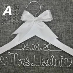 Personalized Wedding Hanger, bridesmaid gifts, name hanger, brides hanger custom Bridal Gift white hanger