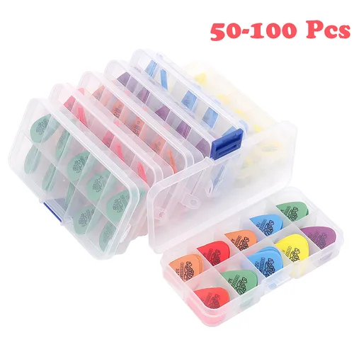 50 y 100 Uds. Púas para guitarra eléctrica acústica Dunlop Plectrum accesorios para guitarra con caja de espesor 0,5mm-1,14mm