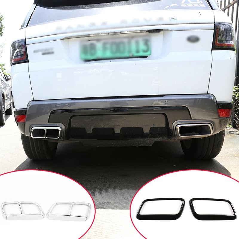 Car Tail Throat Trim For Land Rover Range Rover Sport 2018-20 Stainless Steel Accessories Exhaust Pipe Cover Trim Car Decoration