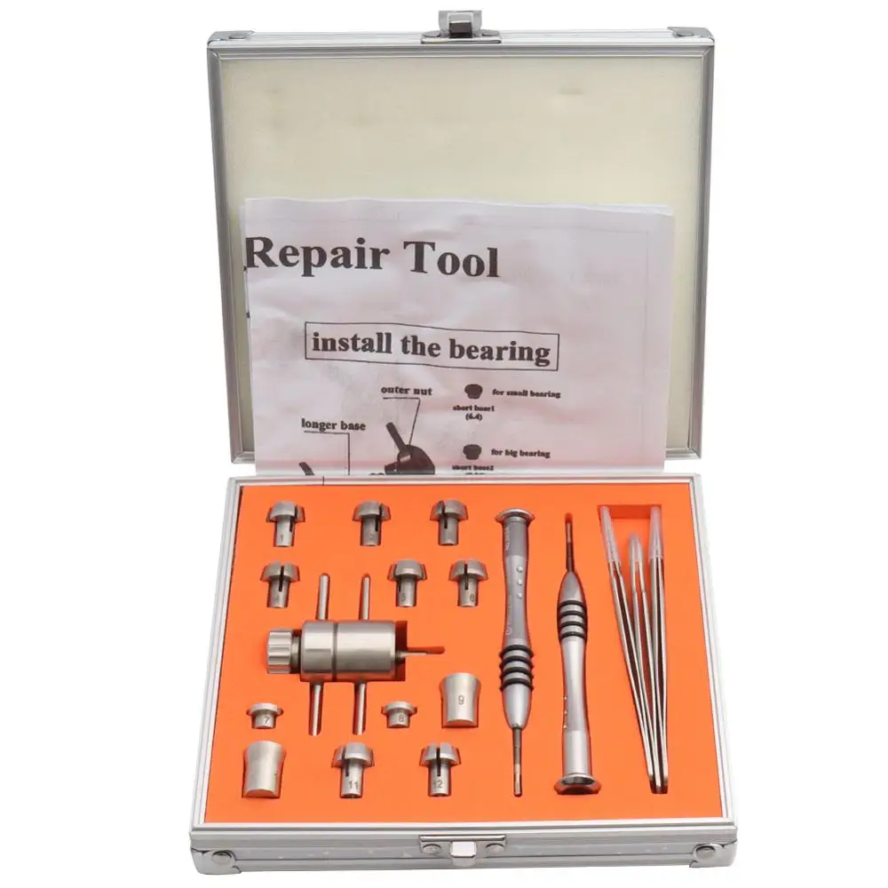 1 set Dental Handpiece Repair Tool Bearing Disassemble & Install Cartridge Chucks Standard\Torque\Mini Screwdriver Tweezer