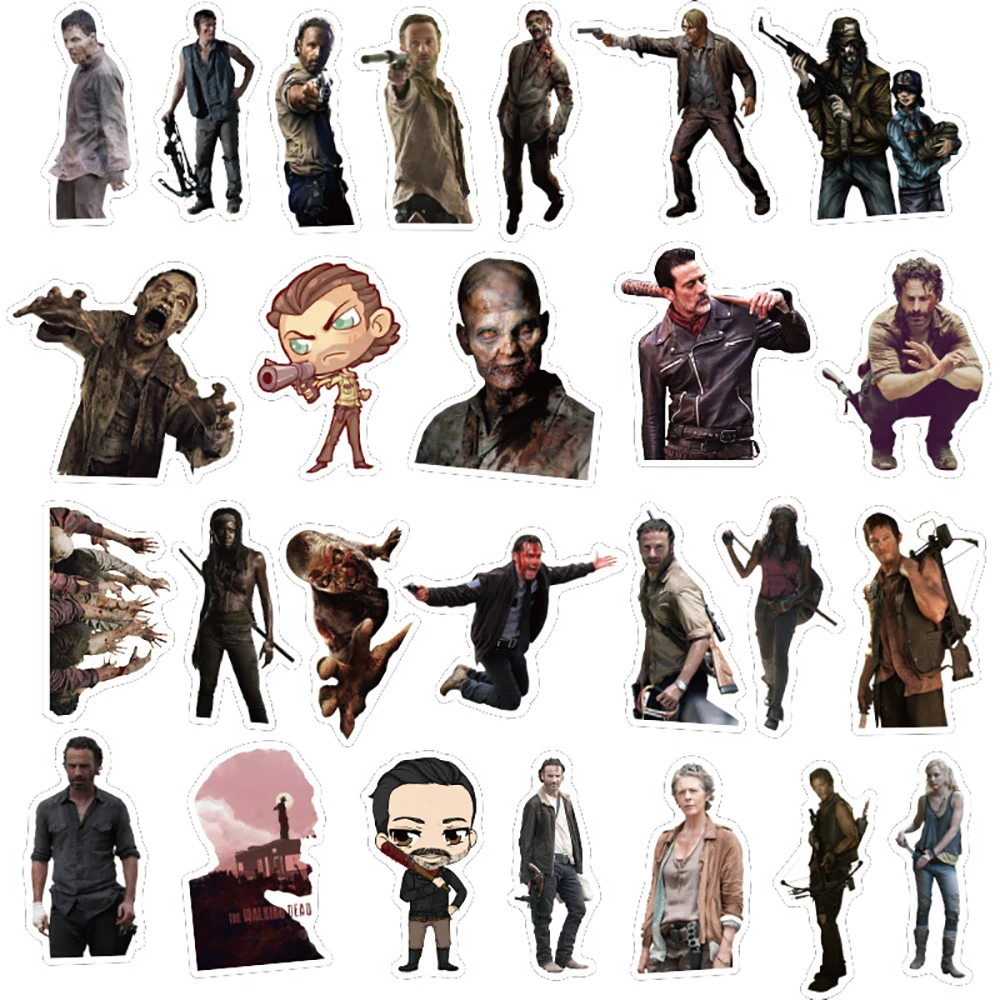 10/30/50PCS TV Show Walking Dead Stickers Snowboard Laptop Luggage Fridge Guitar Graffiti Waterproof Sticker Kid Classic Toy