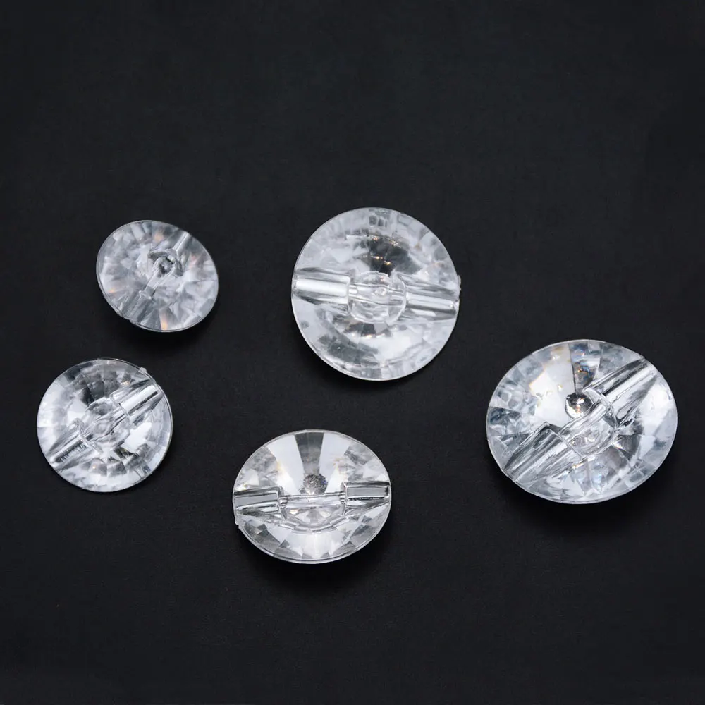 10pcs Acrylic Rhinestone Button 10MM To 35MM Crystal Buttons UFO Shape For Shining Clothing Sofa Craft Sewing Accessories