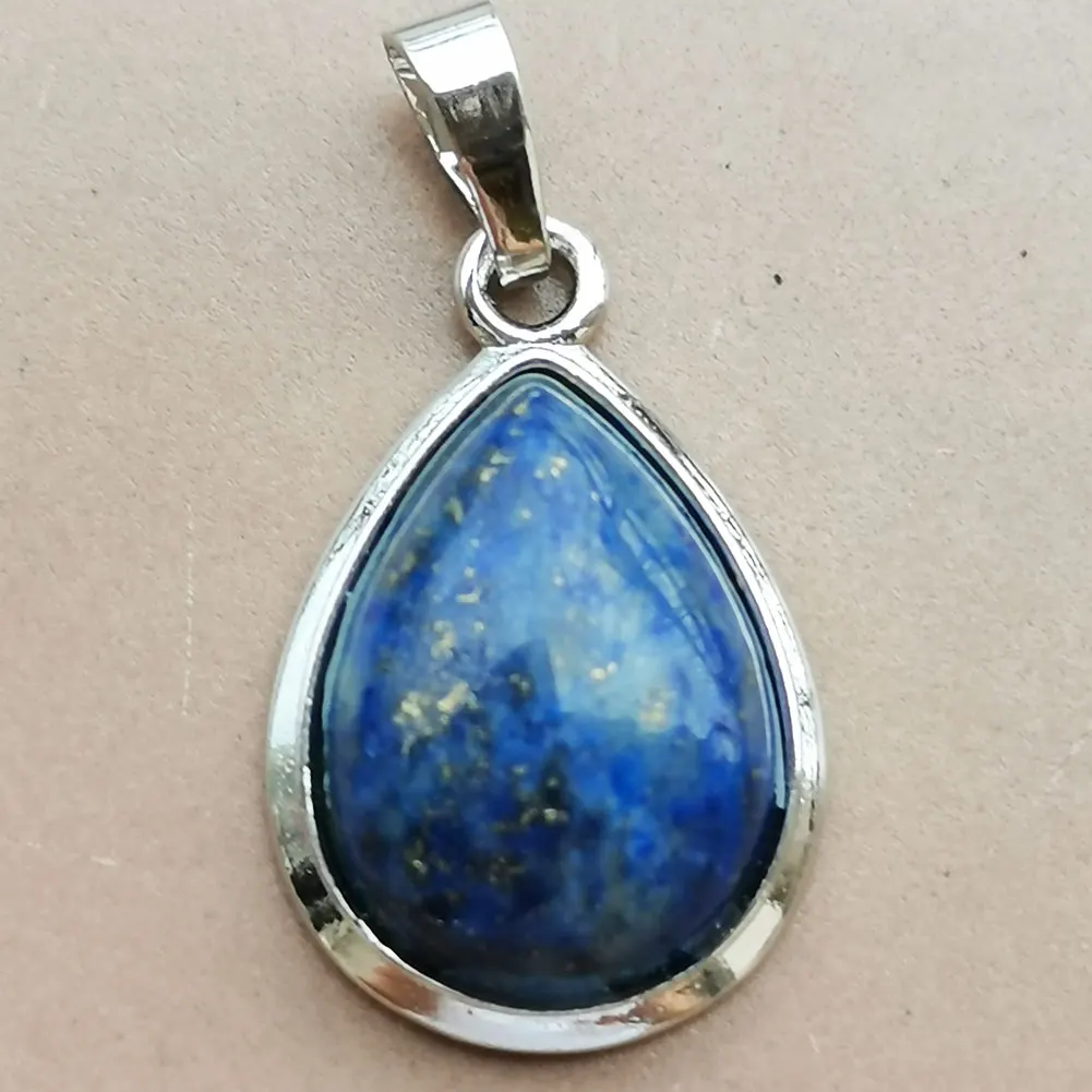 Jaspe Goldstone Blue Sand Howlite Crystal Opal Unakite Tiger Eye Lapis Lazuli Malachite Carnelian Water Drop Pendant Bead PWB929