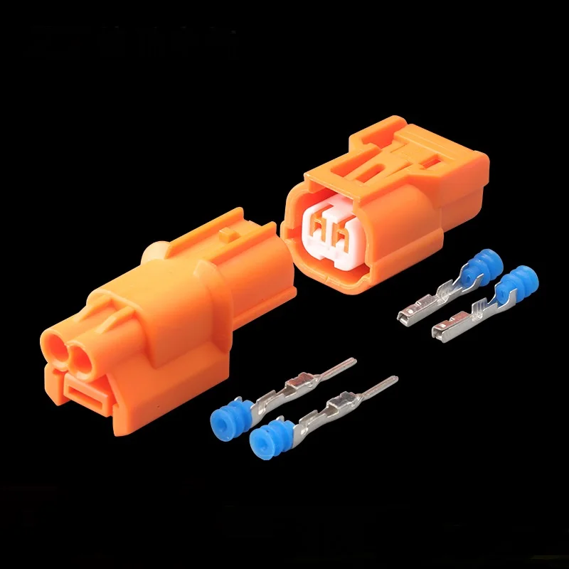 100sets Kit 2 Way Male Female Orange Waterproof Connector Pressure Sensor Turn Signal Plug With Terminals 6188-0590 6189-0891