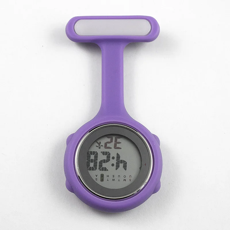 Round glass mirror fashion casual silicone electronic luminous calendar jelly pocket watch