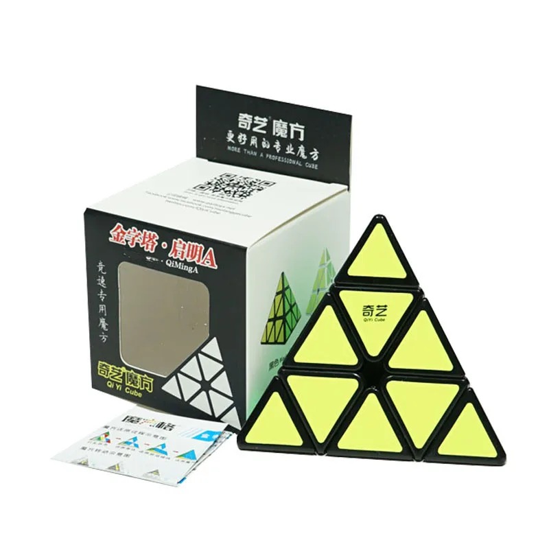 Qiyi Qiming Pyramid Stickerless Speed Cube Triangle Cube Puzzles Twisty Puzzle Magic Cube for Kids Intelligence Development