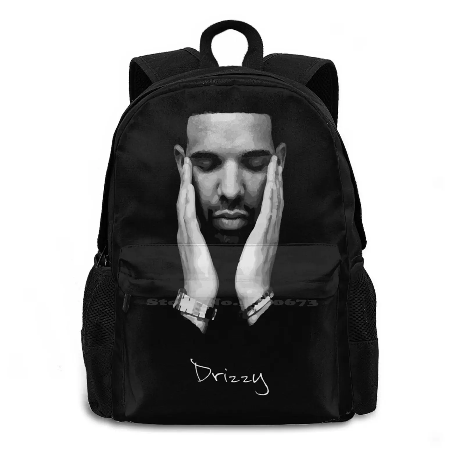 Drke Drizzy Rapper Black And White Backpacks For School Teenagers Girls Travel Bags Drake Drizzy Rapper Drake Drizzy Drake