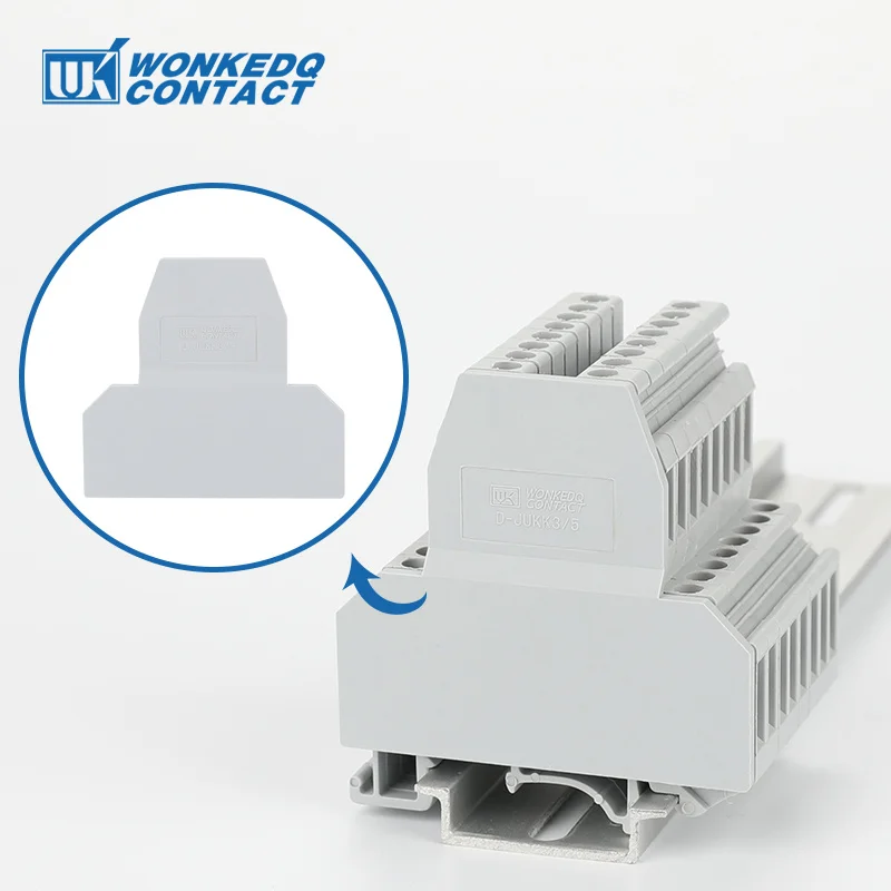 100Pcs D-UKK3/5 End Barrier Plate UKK3 UKK5 Connector UK Double Level D-UKK 3/5 DIN Rail Terminal Block Accessories End Cover